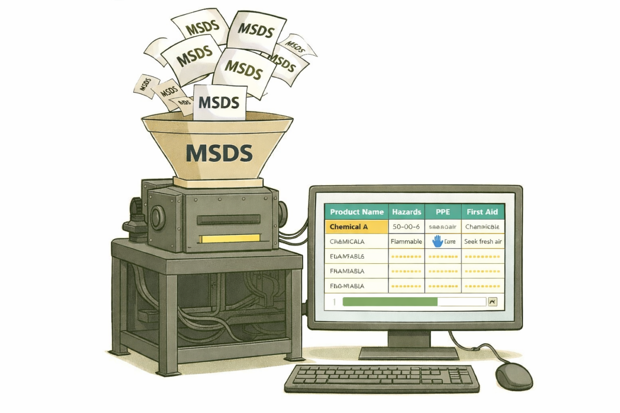 Biztonsági adatlapok feldolgozása